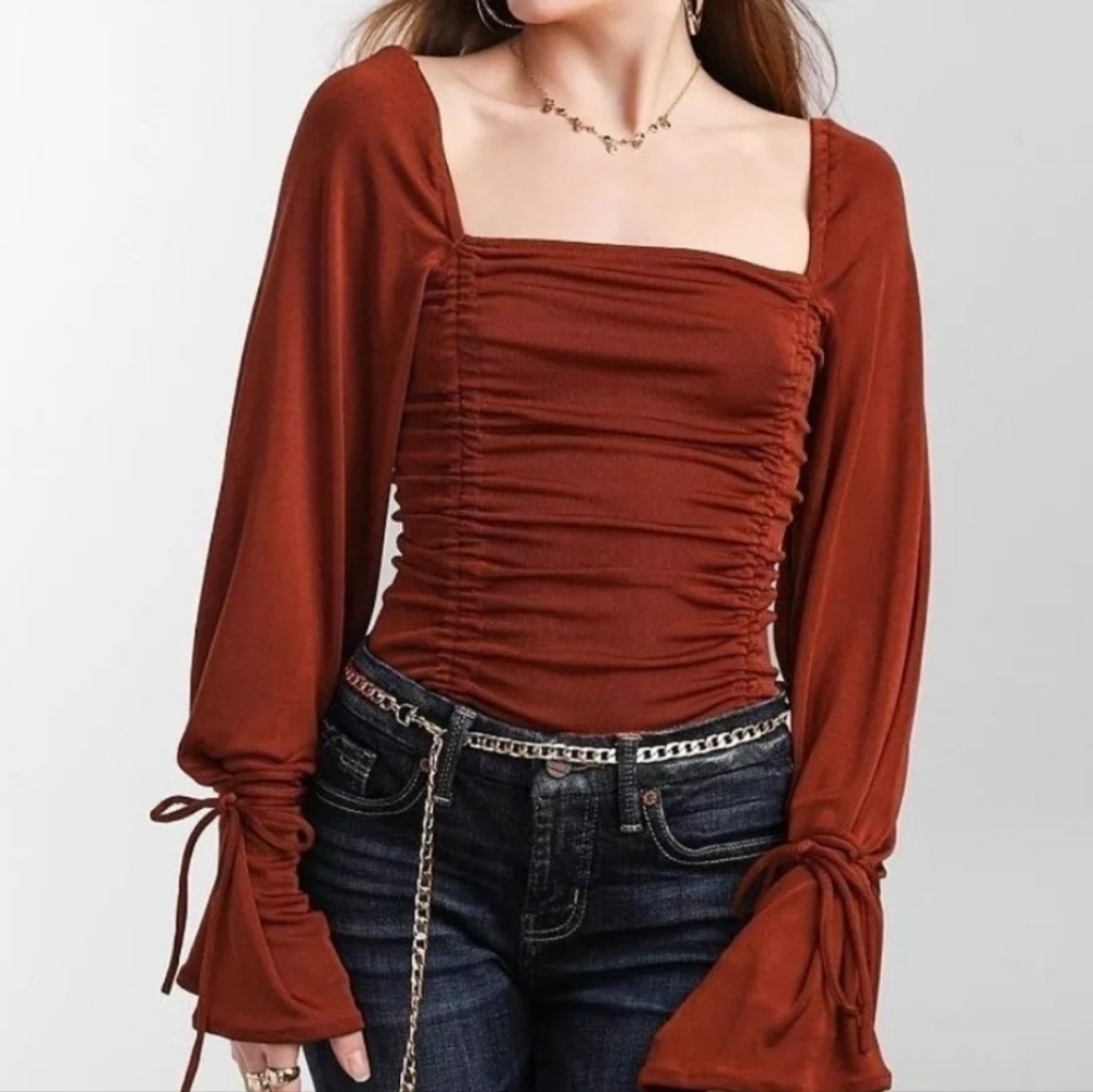 Free People Meant to Be Ruched Bodysuit NWT